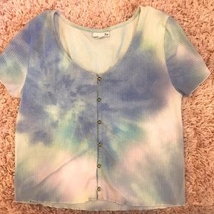 tye-dye buttoned shirt